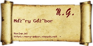 Móry Gábor névjegykártya